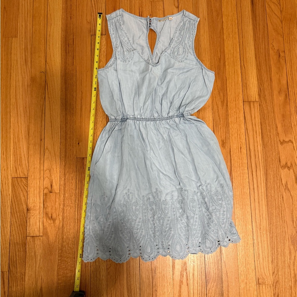 Anthropologie Holding Horses Eyelet Hem Sleeveless Dress Boho Summer Mini - Picture 15 of 16